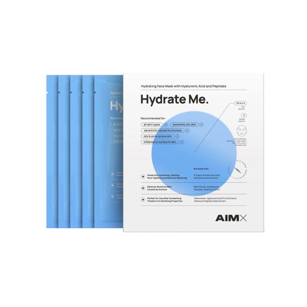 Набір зволожуючих масок для обличчя, 5шт AIMX Hydrate Me Moisturizing Face Mask With Peptides