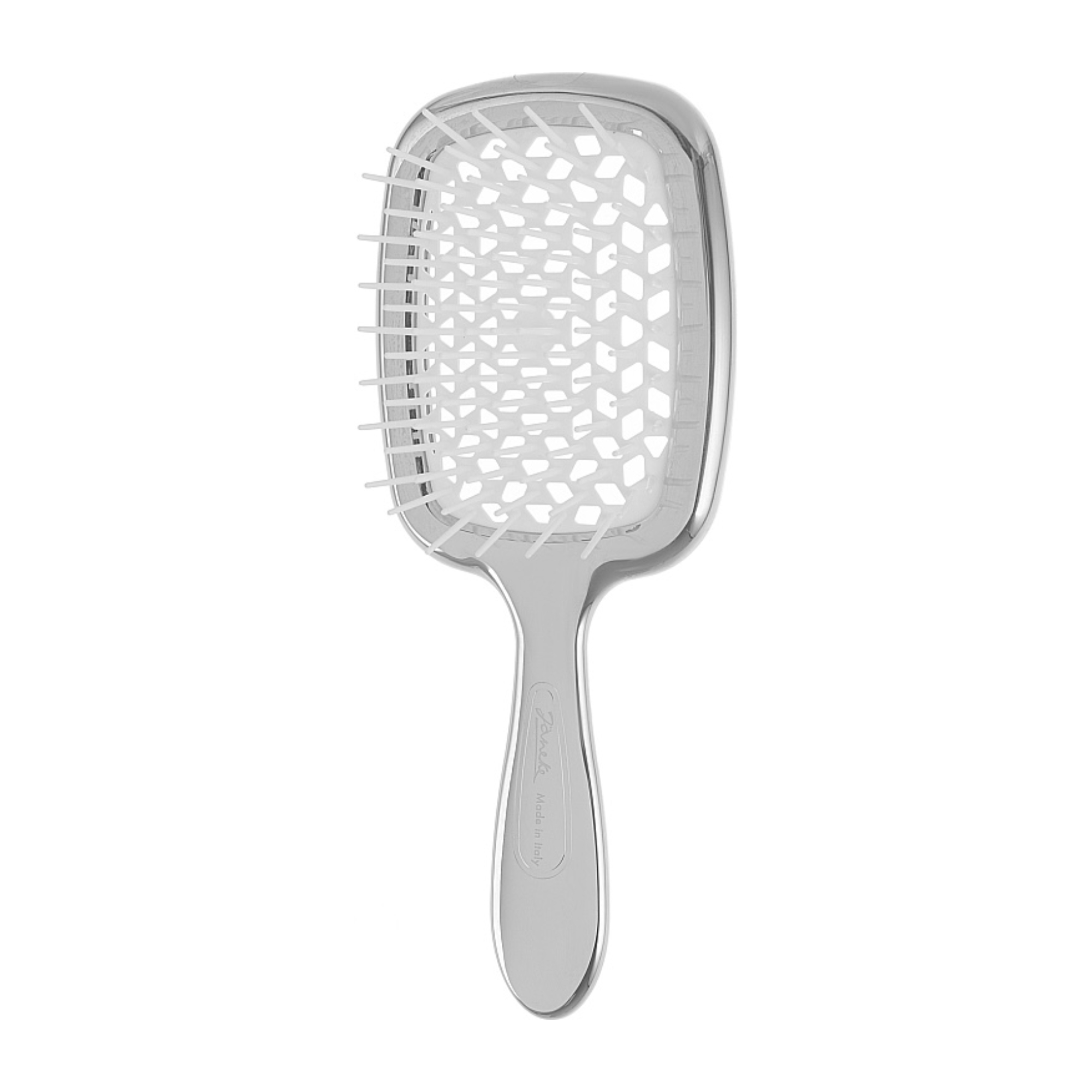 Janeke Superbrush Limited Edition Silver and White – Гребінець для волосся, срібний з білим