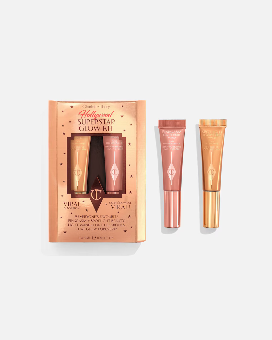 Набір рум'яна та хайлайтер Charlotte Tilbury HOLLYWOOD SUPERSTAR GLOW KIT TRAVEL SIZE CHEEK KIT 