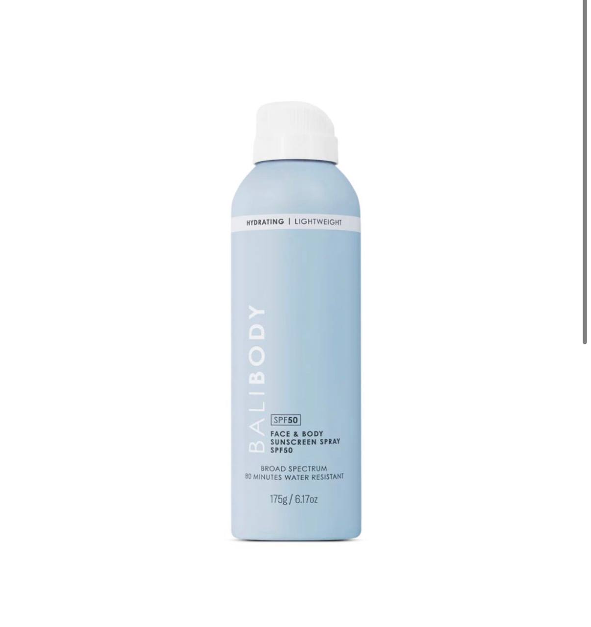 Сонцезахисний спрей для обличчя та тіла SPF50+ BaliBody Face & Body Sunscreen Spray SPF50+