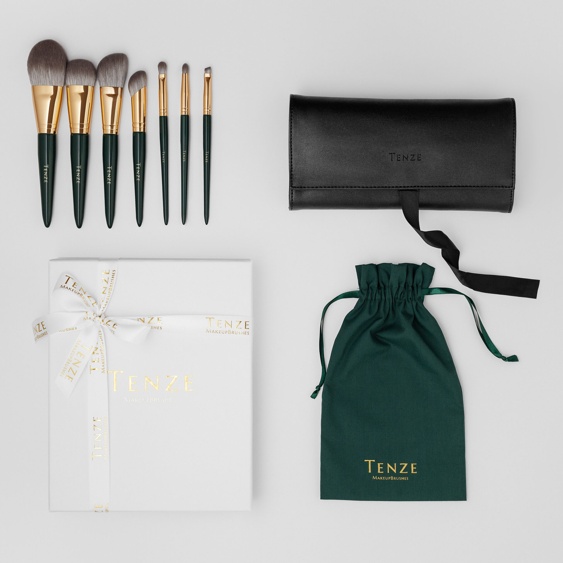 Набір Emerald Collection «Basic» на 7 пензлів з чохлом TENZE