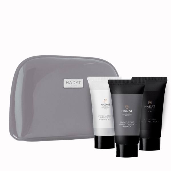 Набір з косметичкою зміцнюючий Hadat HYDRO HAIR GROWTH SET 210ml