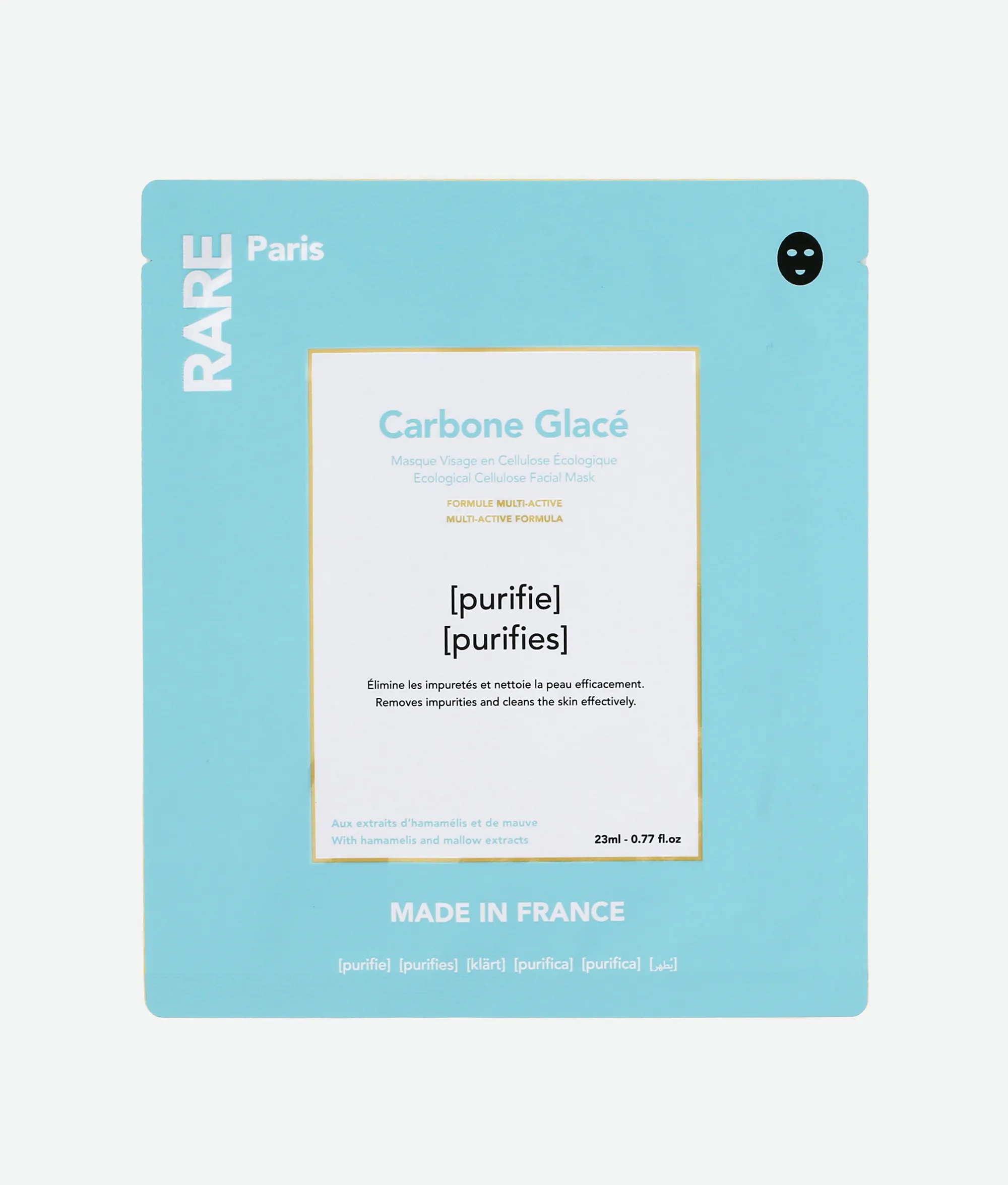 Очищувальна маска для обличчя RARE Paris Carbone Glacé з гамамелісом та екстрактом мальви