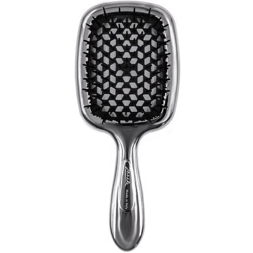 Janeke Superbrush Limited Edition Silver and Black – Гребінець для волосся, срібний з чорним