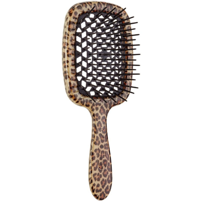 Janeke Superbrush Limited Edition Leopard and Black – Гребінець для волосся, леопардовий з блакитним