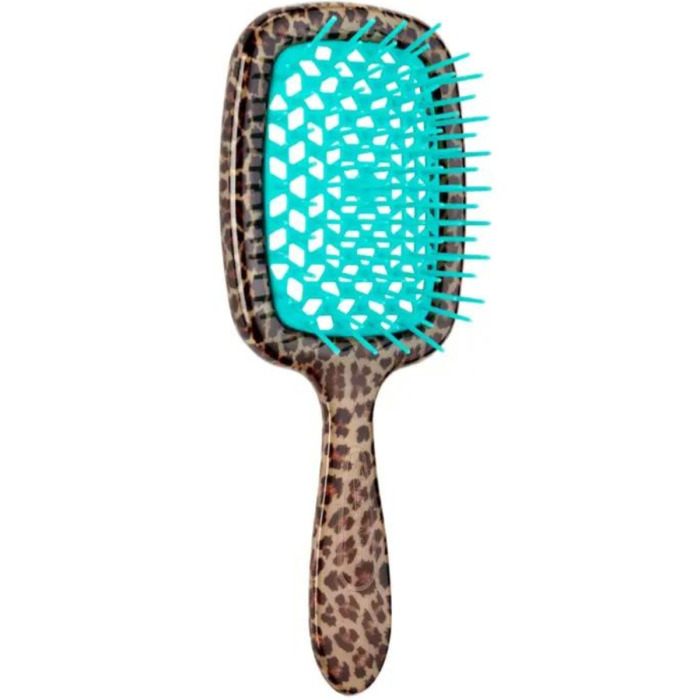 Janeke Superbrush Limited Edition Leopard and Blue – Гребінець для волосся, леопардовий з блакитним 