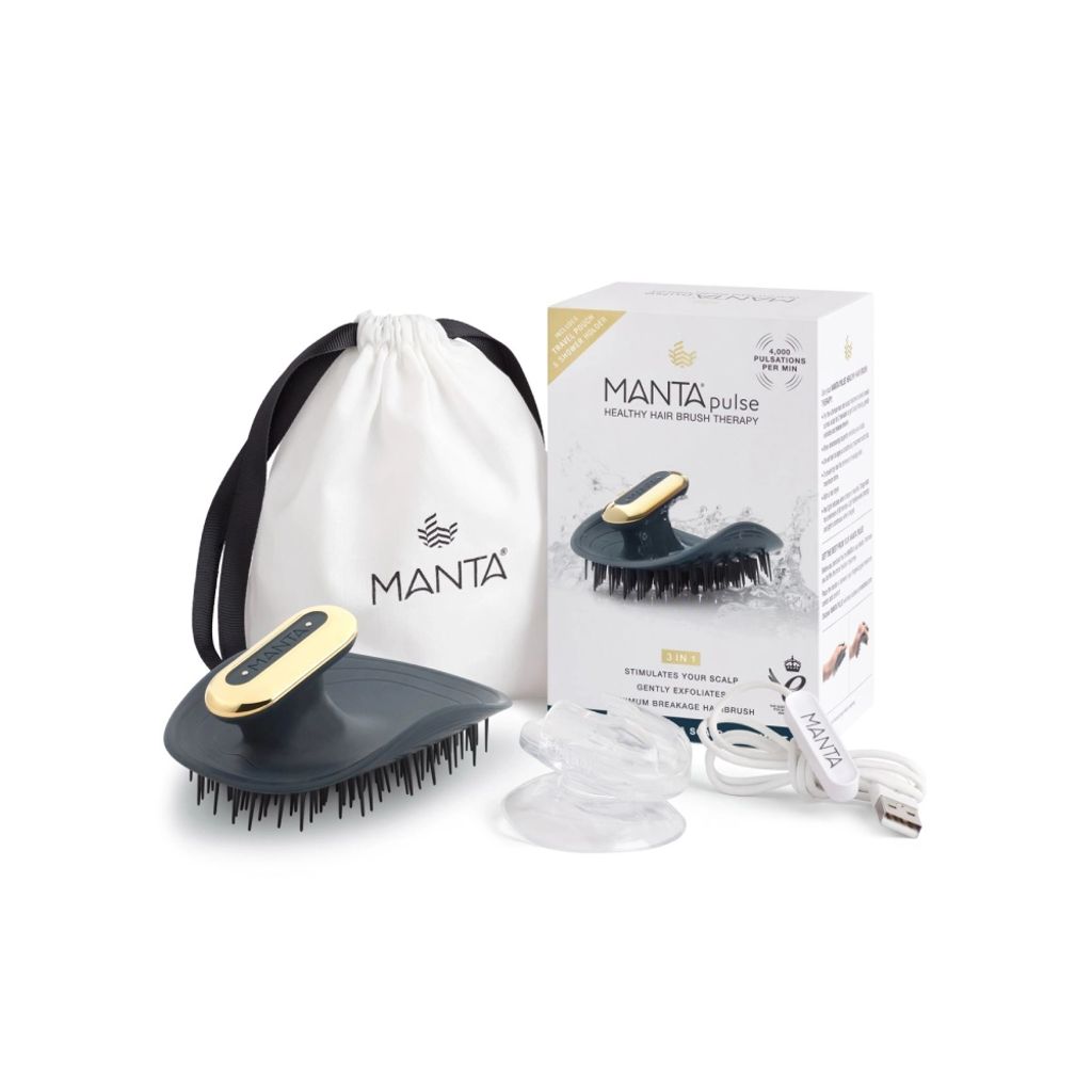 Щітка масажна для волосся синя Manta Healthy Hair Pulse Brush with Shower Holder