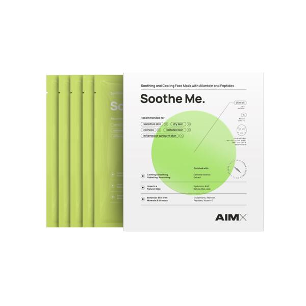 Набір заспокійливих масок для обличчя, 5шт AIMX Soothe Me Soothing Face Mask With Peptides